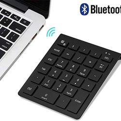 Bluetooth Number Pad, Lekvey Portable Wireless Bluetooth 28-Key Numeric Keypad Keyboard Extensions for Financial Accounting Data Entry for Smartphones