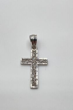 10k white gold cross pendant