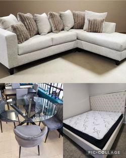3ROOM PACKAGE DEAL QUEEN BED FRAME WITH MATTRESS PILLOW TOP ON SALE FOR: