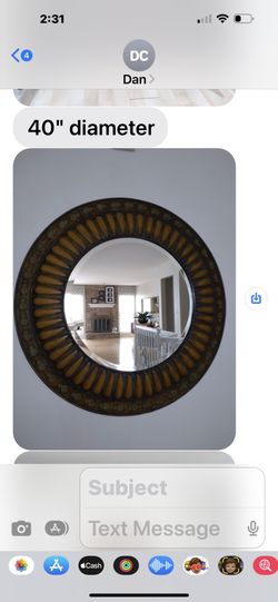 Decorative 40”  Diameter Mirror