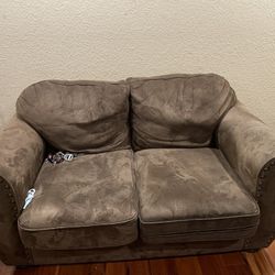 Brown Couch And Love Seat