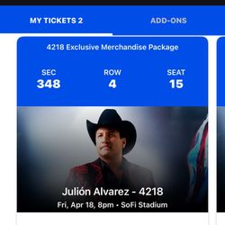 Julion Alvarez  Concert Ticket 