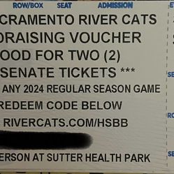 Sacramento River Cats 2024 Tickets  (2 Senate seat vouchers)  for $44 