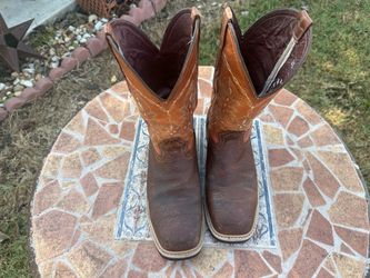 Mandujano Boot Makers Men's Wide Square Toe Two-Tone Leather Cowboy Boots Size 10