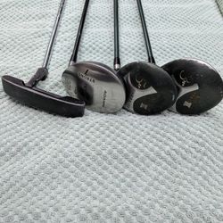 Fairway Woods And Putter And Free Golf Umbrella.