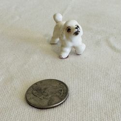 Vintage bone china mini poodle figurine 
