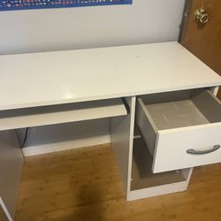 White Desk With Drawer