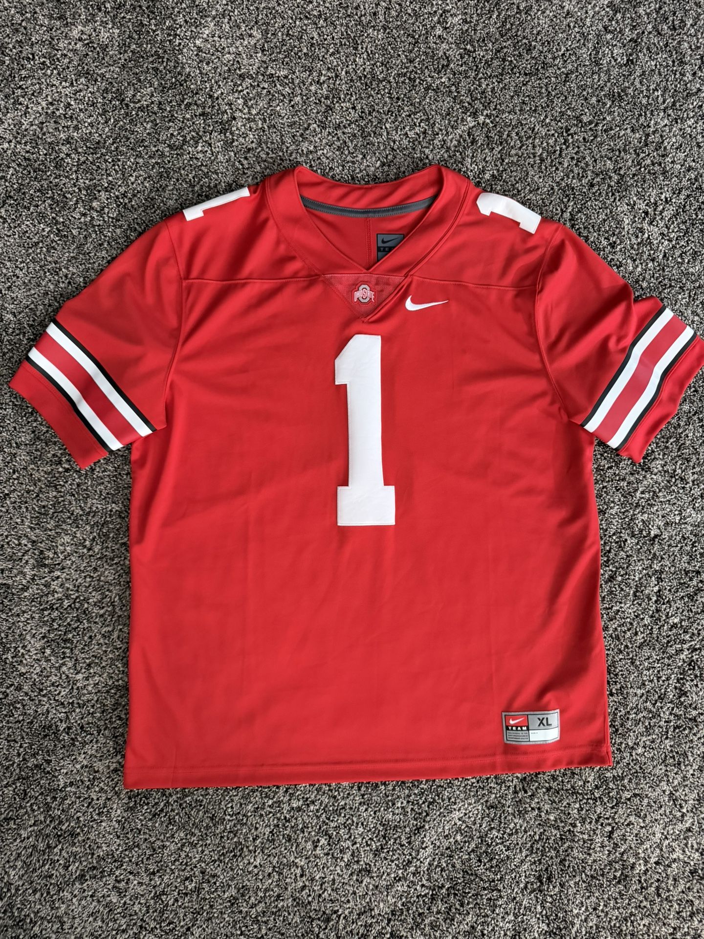 MENS NIKE OHIO STATE OSU BUCKEYES SCARLET RED #1 FOOTBALL JERSEY SIZE XL