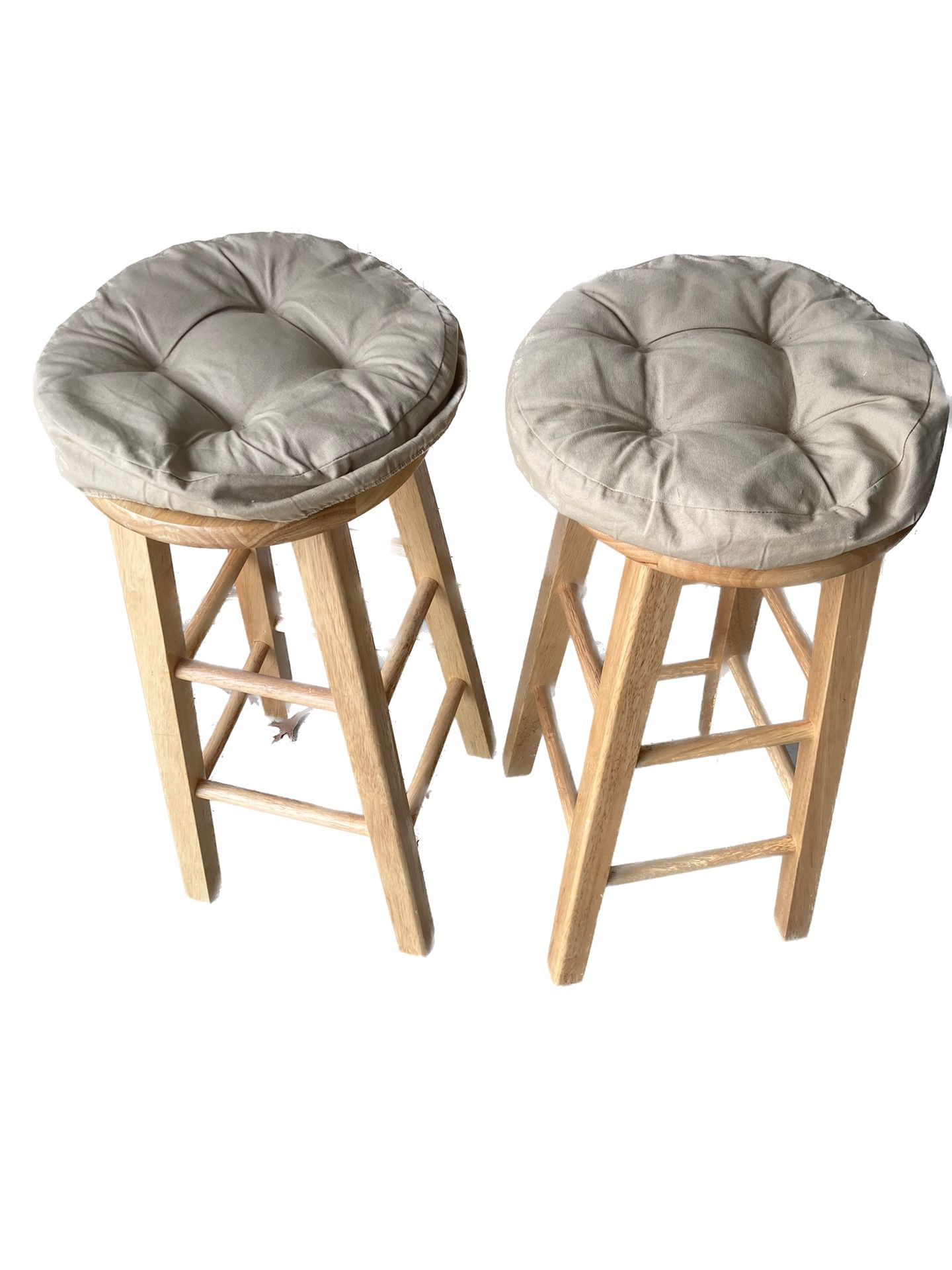 Wooden Stools With Removable Cushion (2)