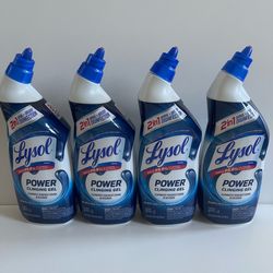 Lysol Power Toilet Bowl Cleaner Gels, Atlantic Fresh, 24 fl oz , (4)/$12