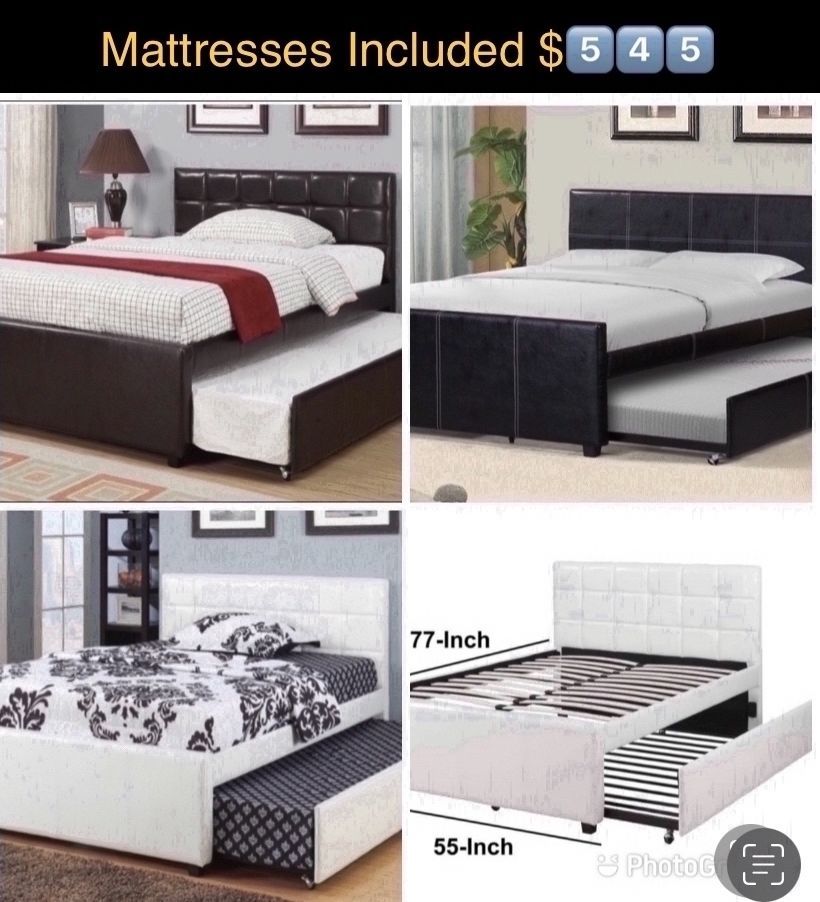 👉🏽👉 Full/Twin Trundle Beds With Both Mattresses Included