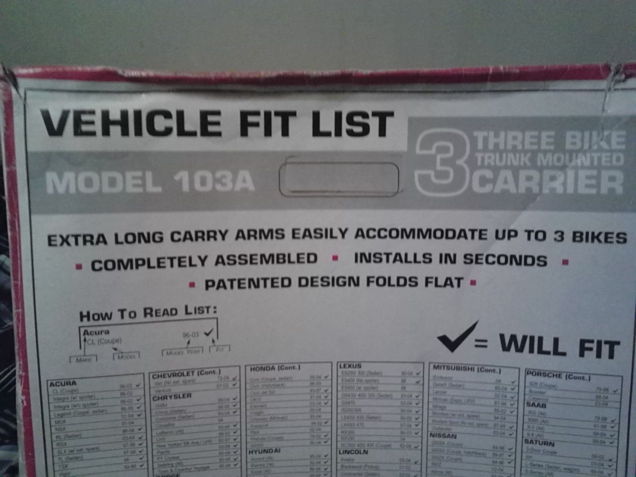 NEW ALLEN BRAND BIKE RACK !!!