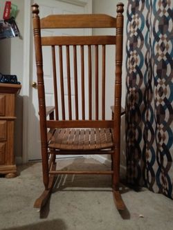 Cracker Barrel Slat Rocking Chair Hardwood Made By Te Hinkle Chair