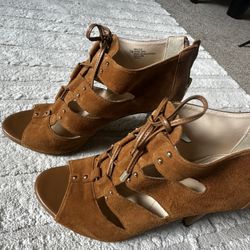 7.5 Brown Suede Heels