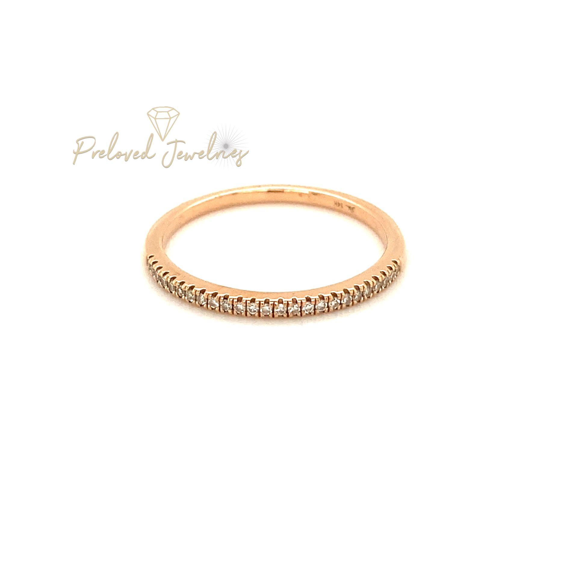 14k Rose Gold Diamond Thin Band