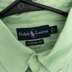 Polo Ralph Lauren Classic Fit Green Size L Dress Shirt