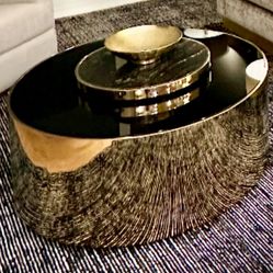 Caracole Designer Coffee Table With Lazy Susan