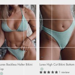 Set Bikini BERLOOK Green And Orange 