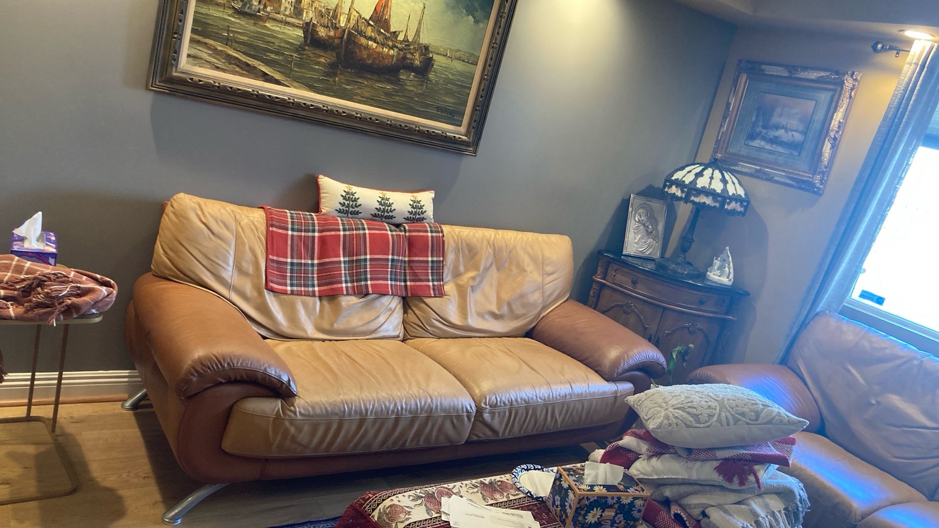 Made In Italy,3 - Pieces Leather Sofa