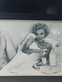 Marilyn Monroe Glass Frame Print by Estate of Andre De Dienes Black White 36x24
