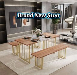 Dining table and benches brand new sealed in box 📦