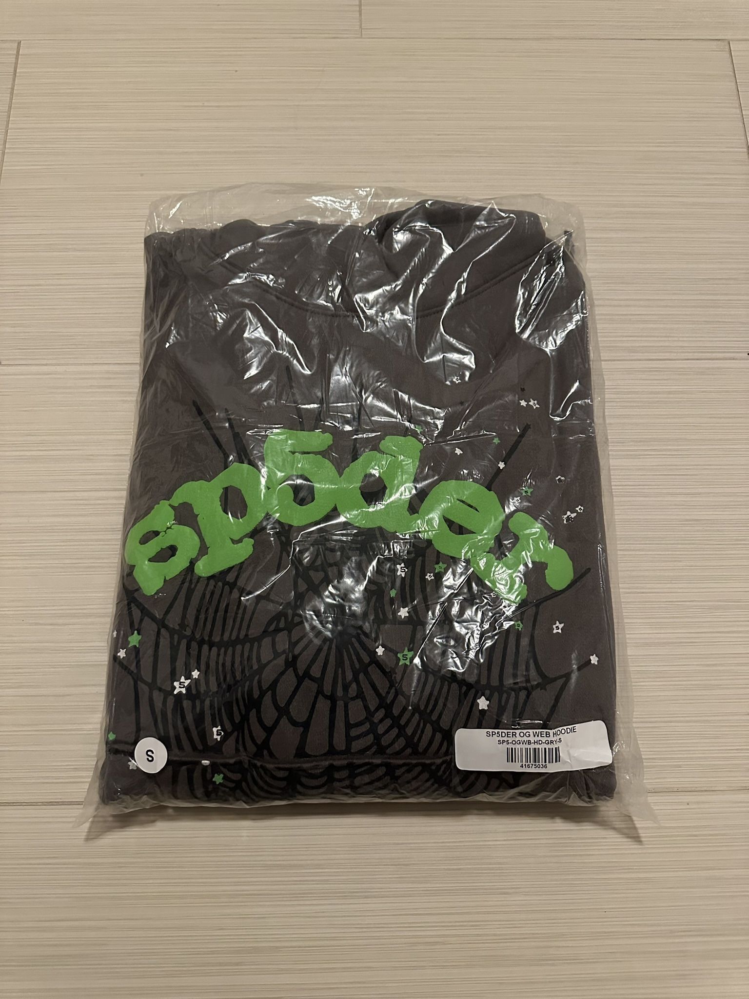 Sp5der Slate Grey Wait Web Hoodie Size S & XL