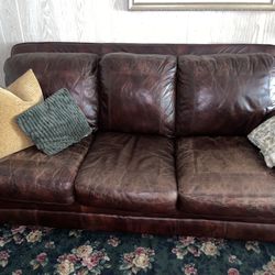 Used/worn Leather Couch & Loveseat 