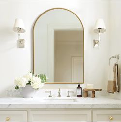 Wall Mount Mirror Gold