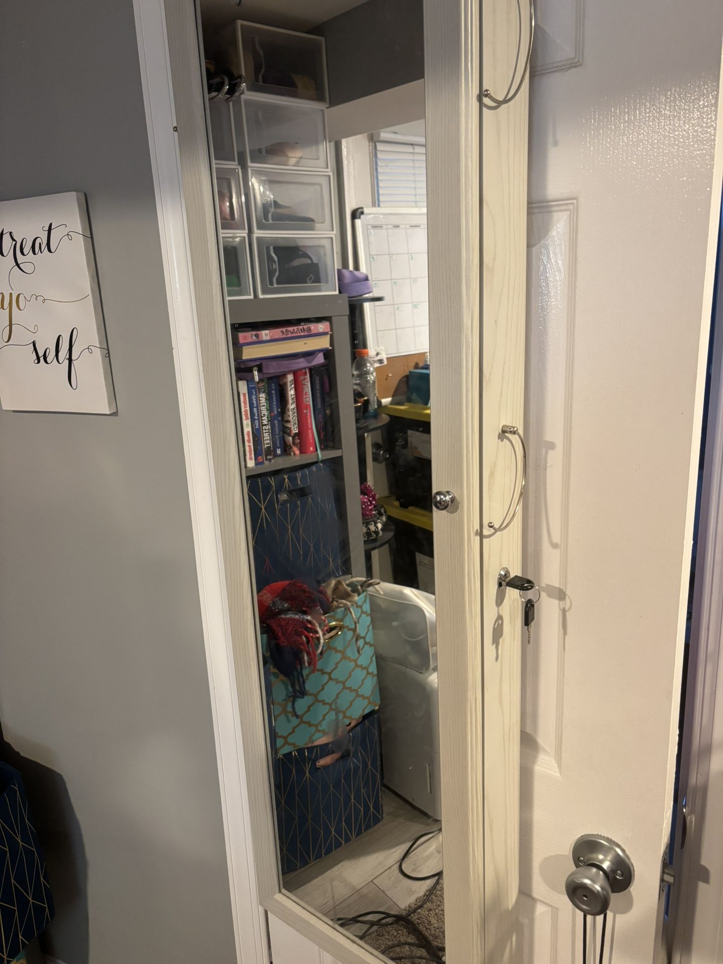 Over the door jewelry holder and mirror!