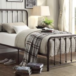Bronze Twin Bed And Mattress