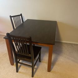 Two Tone Wood Table With 4 Chairs 