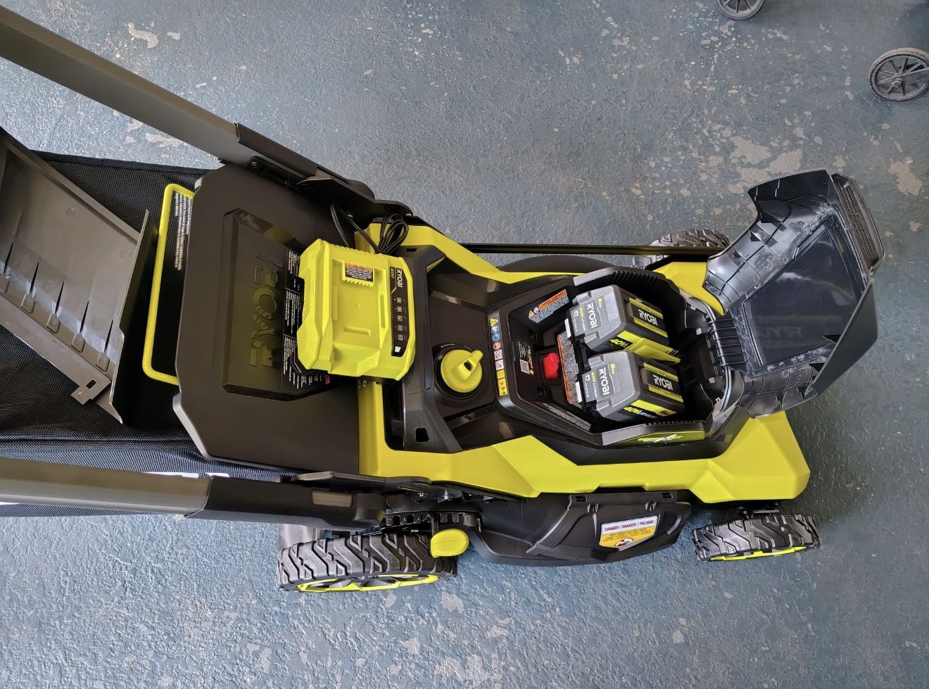 RYOBI 40V HP Brushless 21 in. Cordless Battery Walk Behind Multi-Blade Self-Propelled Mower w/ (2) 6.0Ah Batteries and Charger