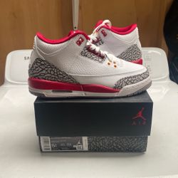 Jordan 3 Cardinal (GS) Size 5.5Y