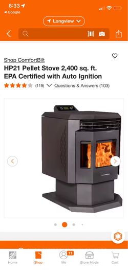 Pellet burning stove