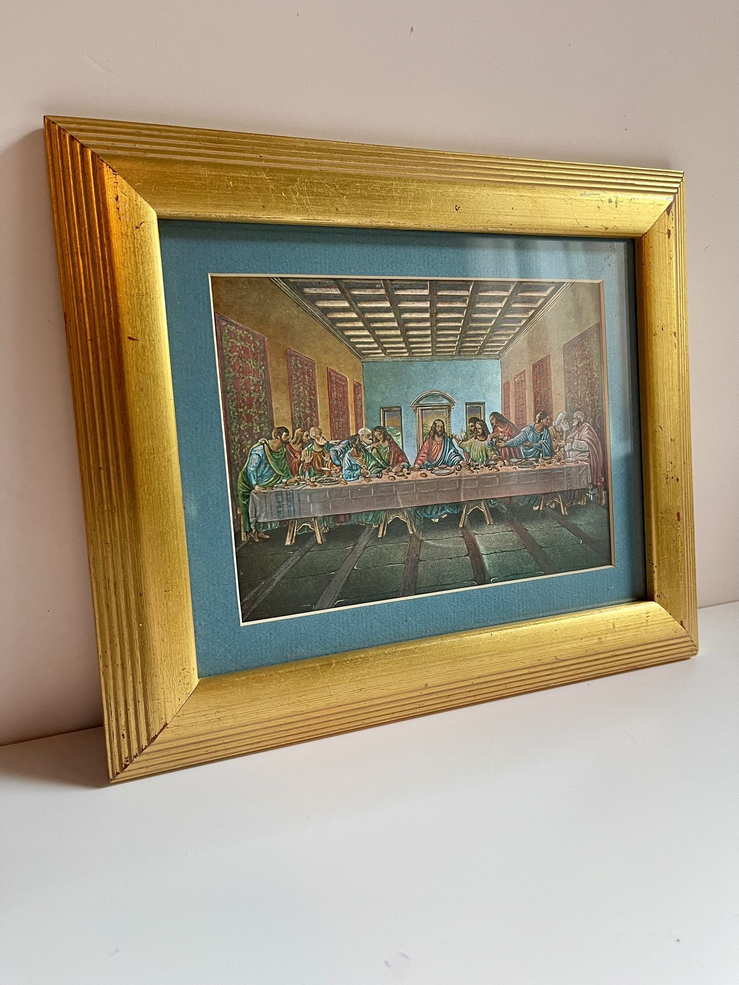 Metallic/foil Framed Print Of The Last Supper Jesus Christ Religious