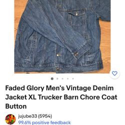 Extra Large Faded Glory Jean Jacket
