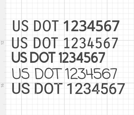  DOT numbers Truck Boat Decals Vinyl 2 Inch Letters