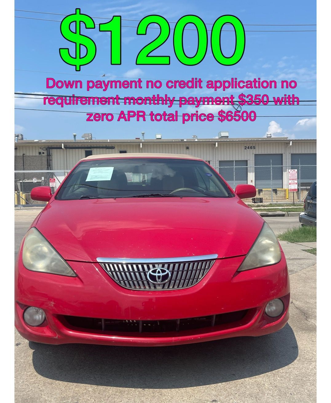 2010 Solara No Credit Check No Requirements