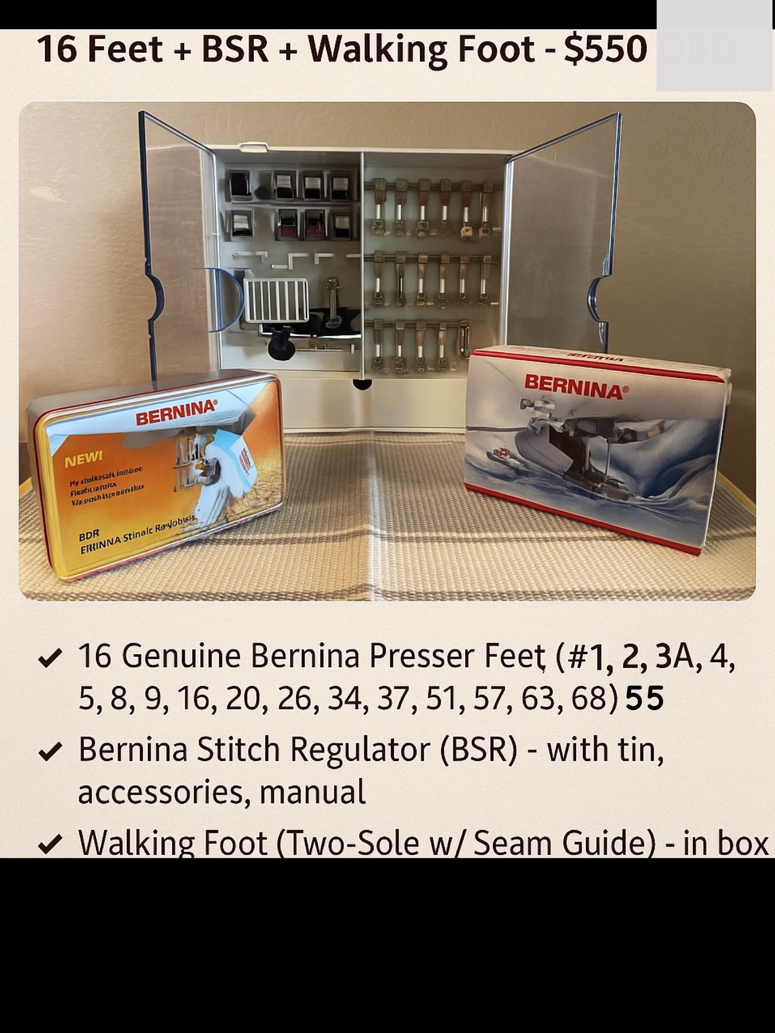  Bernina Presser Foot Collection (Like New)