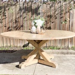 Custom Built Dining Table Solid wood Farmhouse Set Modern Rustic Bench Country Oval Round Counter Breakfast Height  Farm House 