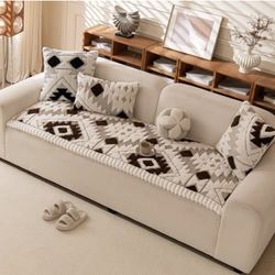 Feyocn Boho Couch Covers for Pets Washable Sofa Covers for Dogs Cats Sofa SlipCover for 3-4 Cushion Couches Pet-Friendly Anti-Slip Sofa Covers for Liv