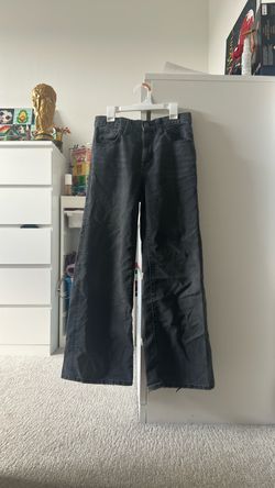 Old navy, black, baggy wide led jeans, size 14 in kids