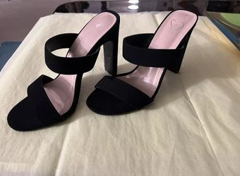 Suede  high heel sandals size 6. Preowned In Excellent Condition. Used once too small for me. Comes from a smoke free environment.  