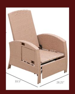 Outdoor Wicker Recliner Patio Chair