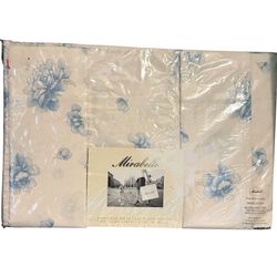 Vintage Mirabello 200 Thread Count 100% Cotton Percale Floral Queen Sheet Set