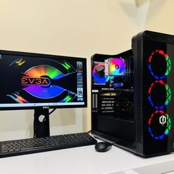 NEW EVGA Starter Gaming PC 8 Core I7 CPU @3,2 GHz. NVIDIA GTX 560TI. 128GB SSD /1T HDD, 12G RAM. WIFI. USB 3. 650W PSU. 20” Monit/Keyb,Mouse. Win11Pro