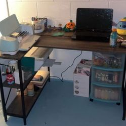L Shaped Desk With Shelves 