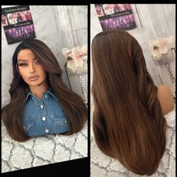 Human Hair Blended Lace Front Wig 