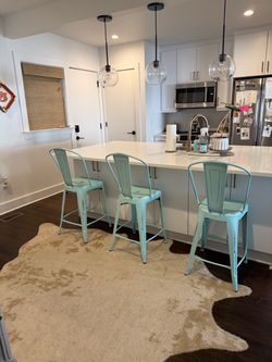 Blue/green barstools - set of 4