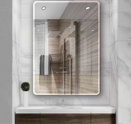 ELLO&ALLO 24 in. W x 36 in. L Single Frameless Bathroom Wall Mirror